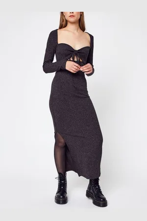 NA-KD Tie Neck Long Sleeve Dress