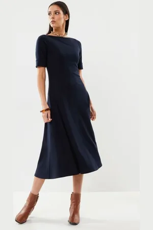 Ralph Lauren Robe mi-longue en coton stretch