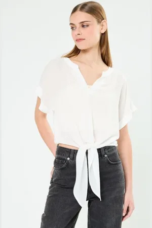 VERO MODA Vmgabbi Ss Cropped Tie Top Wvn Ga