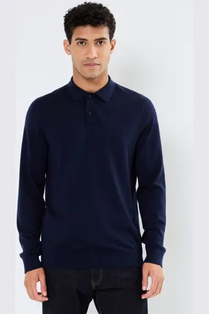SELECTED Slhtray Ls Knit Merino Polo Noos