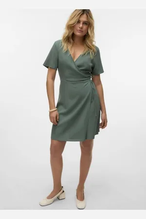 VERO MODA VMMYMILO S/S SHORT WRAP DRESS WVN GA