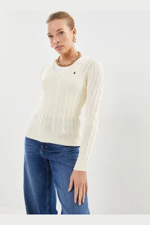 Ralph Lauren Pull col en V torsadé en coton