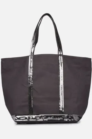 Vanessa Bruno Cabas L Porte Epaule En Toile Coton Et Paillettes