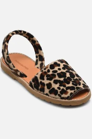 MINORQUINES Avarca Cuir Léopard