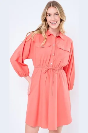 VILA VIPRISILLA 3/4 SHORT SHIRT DRESS