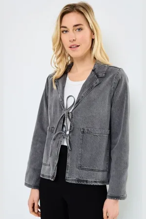 VILA VIKIKI L/S TIE DENIM JACKET DGD