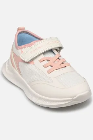 Tommy Hilfiger LOW CUT LACE-UP/VELCRO SNEAKER OFF WHITE/PINK