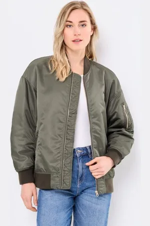 Schott NYC Bomber Femme Long Zippe Cote
