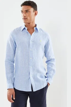 Ralph Lauren Chemise Rayée Ajustée En Lin