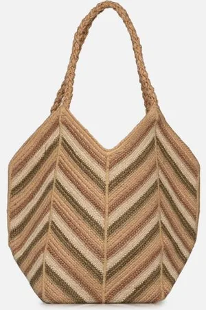Vanessa Bruno Panier Trapeze en Jute Rayee Multicolore