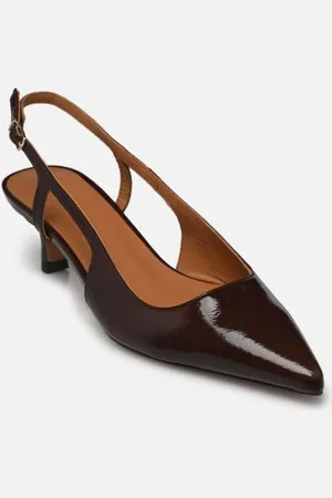 Rivecour Slingback n°412 - Cuir vernis - Marron