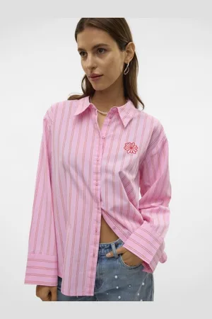 VERO MODA VMCHARLOTTE LS STRIPE EMB SHIRT WVN GA