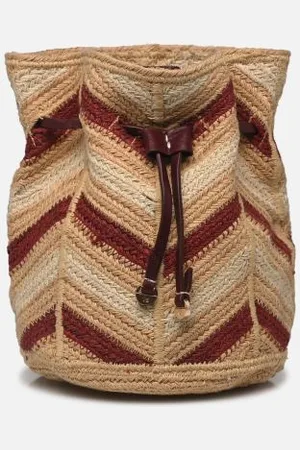 Vanessa Bruno Sac Bourse En Jute Rayee Multicolore