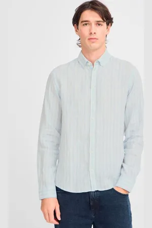 Casual Friday CFDALLAS LS BD striped 100% linen shirt