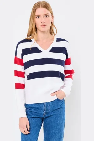 Armor.lux Pull Rayé Col V ML Deauville