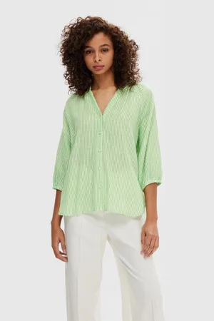 SELECTED Slfalberta 3/4 Stripe Shirt Noos