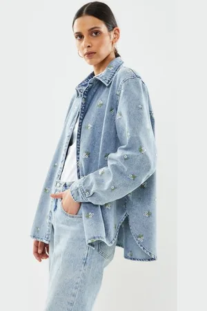 VERO MODA Vmophelia Ls Long Emb Denim Shirt