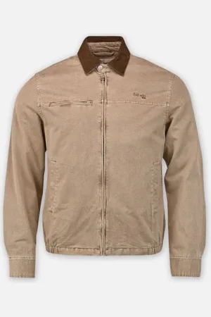Schott NYC Blouson Court Zip Coton Lave Col Velours