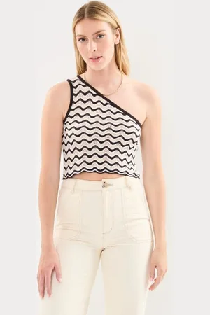 Noisy May Nmsadie S/L One Shoulder Crop Knit Top