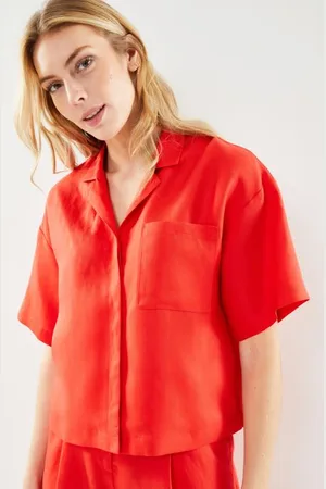 SELECTED Slflyra 2/4 Boxy Revers Linen Shirt B