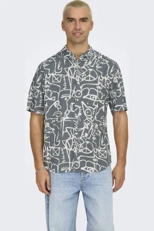 Only & Sons ONSBUD LIFE SS SLIM AOP VISC/LIN SHIRT