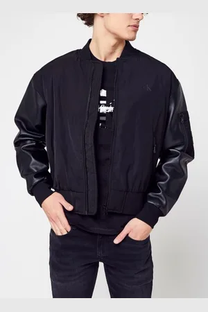 Calvin Klein Faux Leather Bomber Jacket