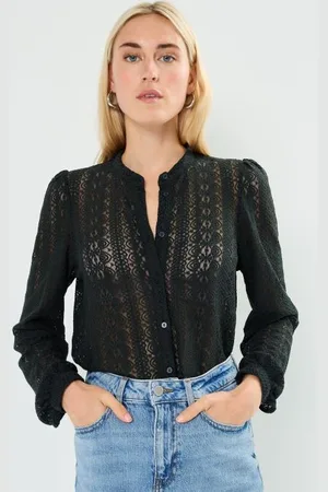 VILA VICHIKKA LACE L/S SHIRT- NOOS