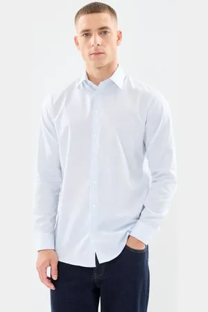 SELECTED SLHSLIMNATHAN-STRIPE SHIRT LS NOOS