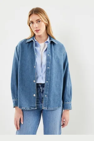 SELECTED Slfemma Ls Aqua Blue Denim Shirt