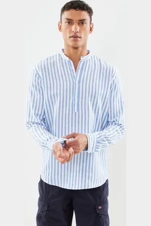 JACK & JONES JPRCCMAZE LINEN HALF PLACKET SHIRT L/S