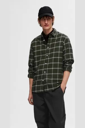 SELECTED Slhslimowen-Flannel Shirt Ls Noos