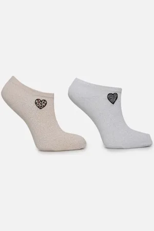 Pieces® PCTASSI EMBROIDERY SNEAKER SOCK 2 PACK