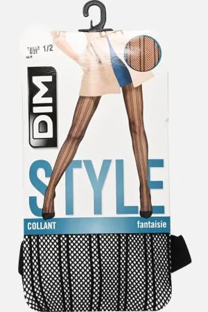 Dim Collant Résille Rayures Pyjama Noir