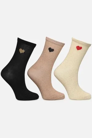 Pieces® Pcnolia Lurex Socks 3-Pack Kac Fc