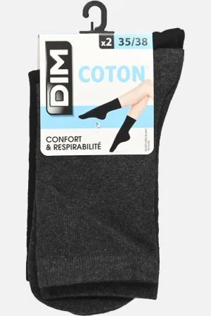 Dim Coton Mi-Chaussettes X2