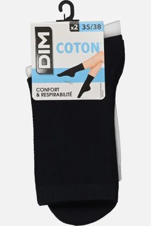 Dim Coton Mi-Chaussettes X2