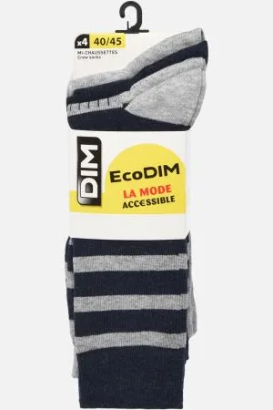 Dim Mi-Chaussettes Eco Style Homme - Lot de 4 npu