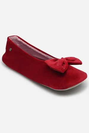 Isotoner Ballerine Velours – Grand Nœud W