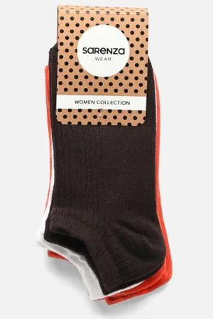 Sarenza Lot de 3 paires invisible femme unie