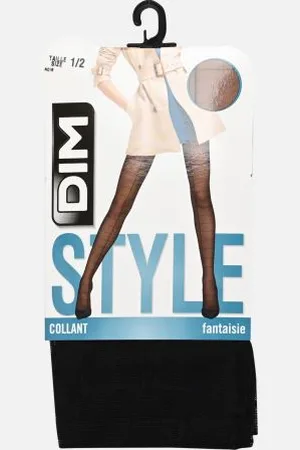 Dim Collant Carreau Oversize Noir