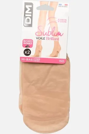Dim Sublim Voile Brillant Mi-Bas 15D X2
