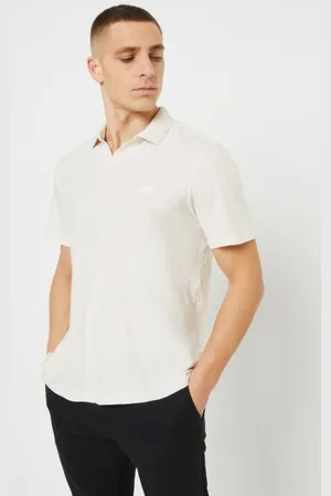 Calvin Klein Cotton Linen Open Collar Polo