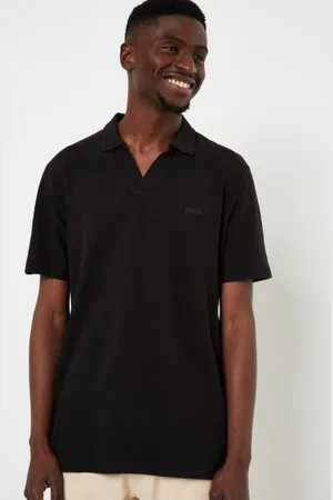 Calvin Klein Cotton Linen Open Collar Polo