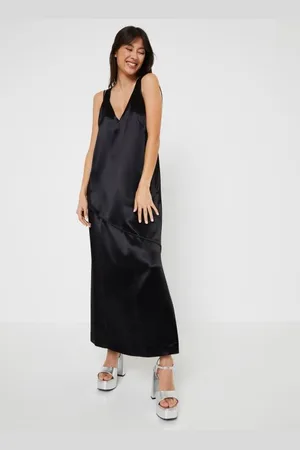 Calvin Klein Naia Wide Strap Midi Slip Dress