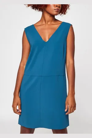 Calvin Klein Travel Crepe V Neck Dress