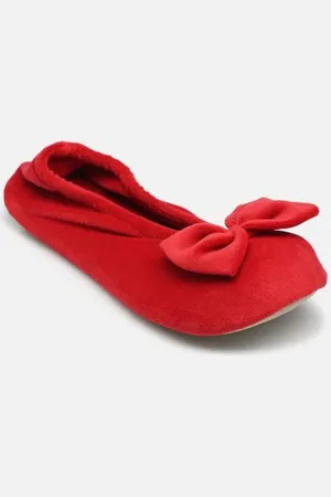 Isotoner Ballerine Velours – Grand Nœud W