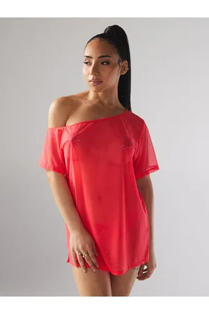 Savage X Fenty I Dare Hue Mesh Off-The-Shoulder Sleep Shirt