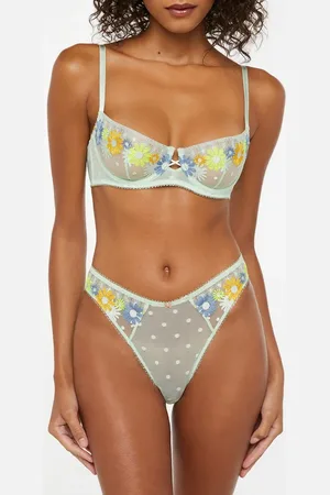 Savage X Fenty Free Spirit Floral Embroidered High-Leg Bikini