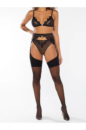 Savage X Fenty Madame X Fishnet Thigh High Stockings