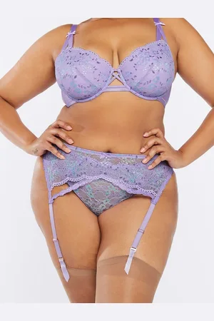 Savage X Fenty Iridescent Lace Garter Belt